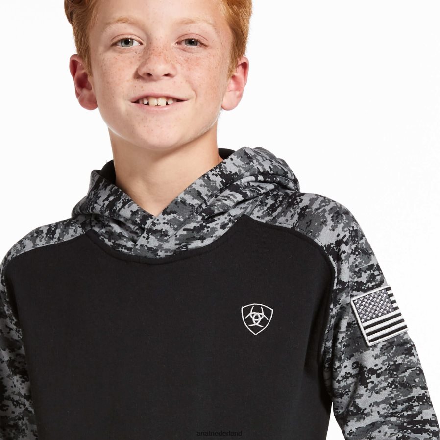 zwarte digi-camouflage Patriot-hoodie Ariat kinderen kleding PJ26LN4105