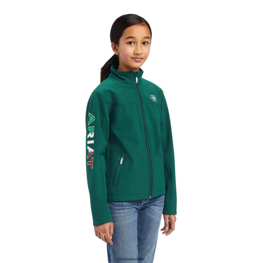 groen Nieuw team softshell Mexico-jack Ariat kinderen kleding PJ26LN4128