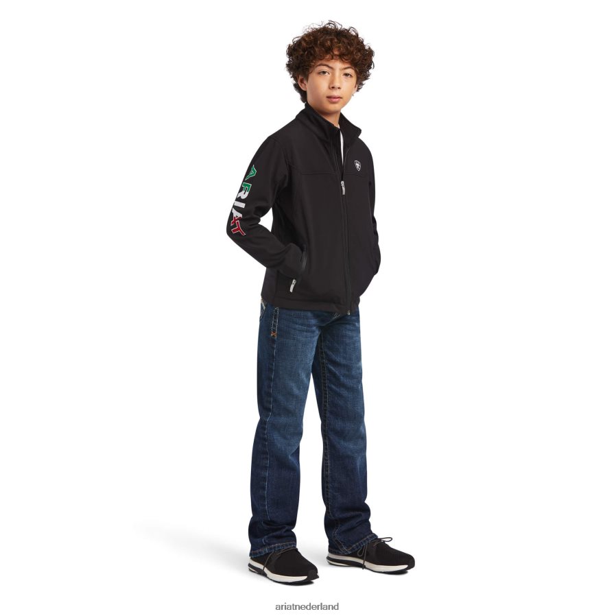 zwart Nieuw team softshell Mexico-jack Ariat kinderen kleding PJ26LN4121