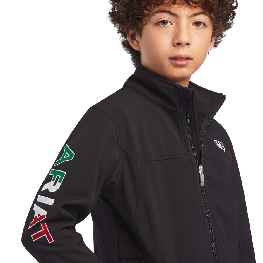 zwart Nieuw team softshell Mexico-jack Ariat kinderen kleding PJ26LN4121