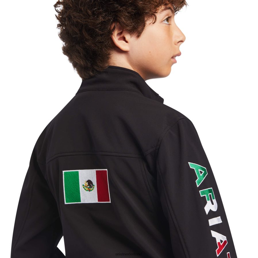 zwart Nieuw team softshell Mexico-jack Ariat kinderen kleding PJ26LN4121