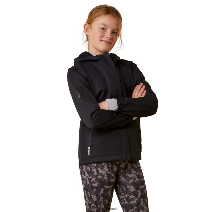 zwart waterdichte jas voor toeschouwers Ariat kinderen kleding PJ26LN4126