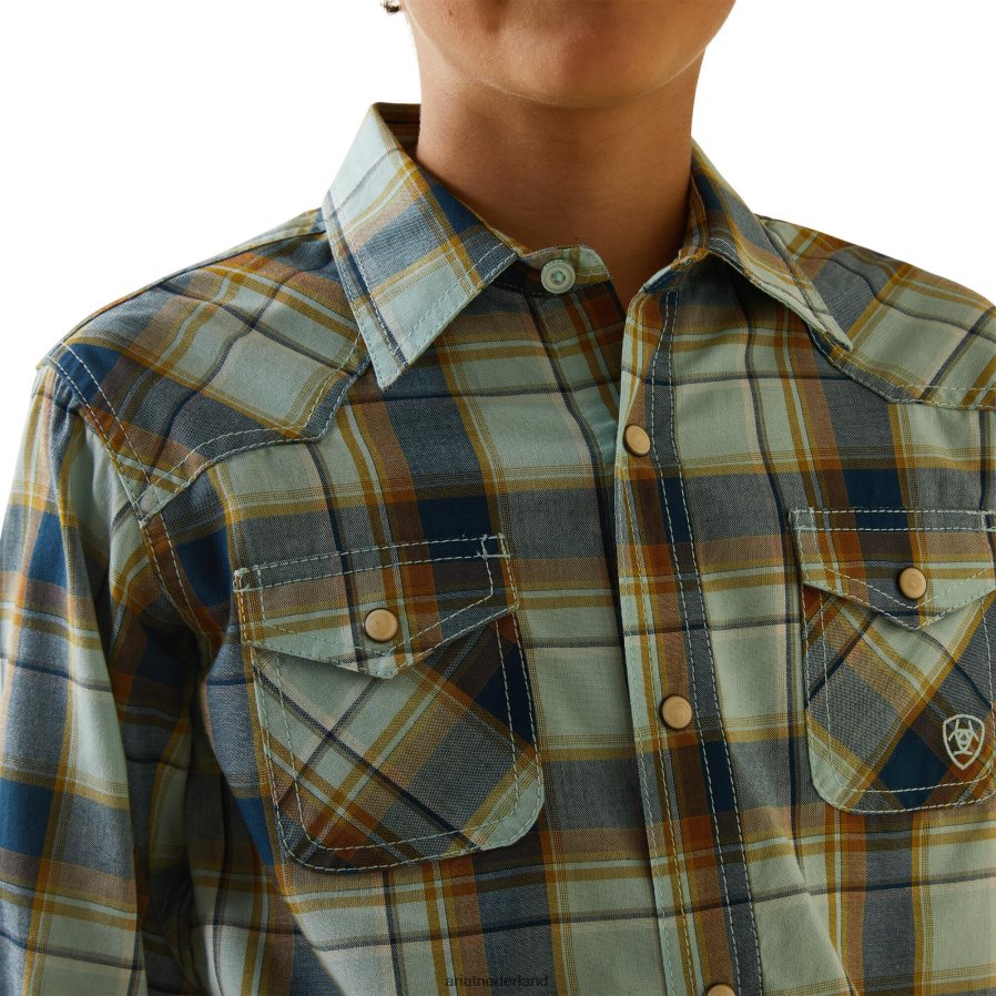 aquatisch Habney retro-fit overhemd Ariat kinderen kleding PJ26LN4088