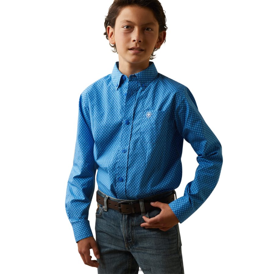 blauw Lloyd klassiek fit overhemd Ariat kinderen kleding PJ26LN4068