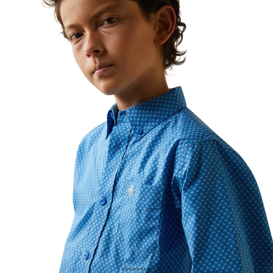 blauw Lloyd klassiek fit overhemd Ariat kinderen kleding PJ26LN4068