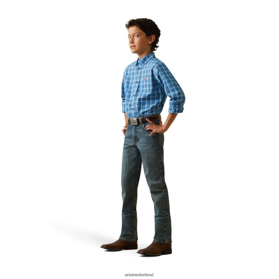 lichtblauw pro-serie leyton klassiek fit overhemd Ariat kinderen kleding PJ26LN4085