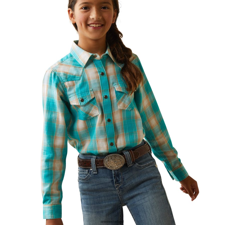 ojai plaid ojai overhemd met drukknopen Ariat kinderen kleding PJ26LN4095