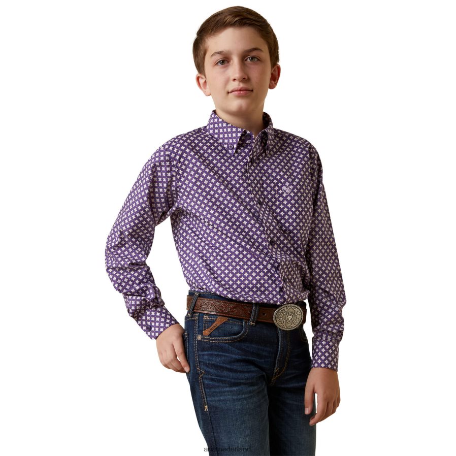 paars Misael klassiek fit overhemd Ariat kinderen kleding PJ26LN4099