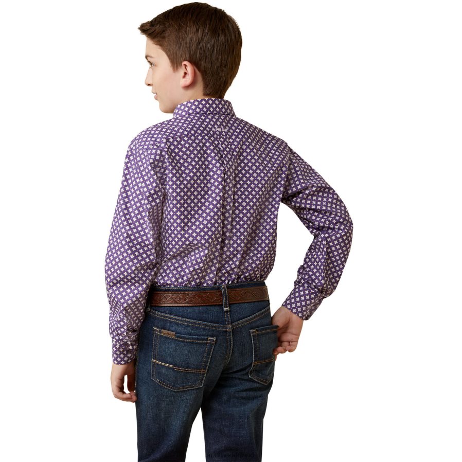 paars Misael klassiek fit overhemd Ariat kinderen kleding PJ26LN4099