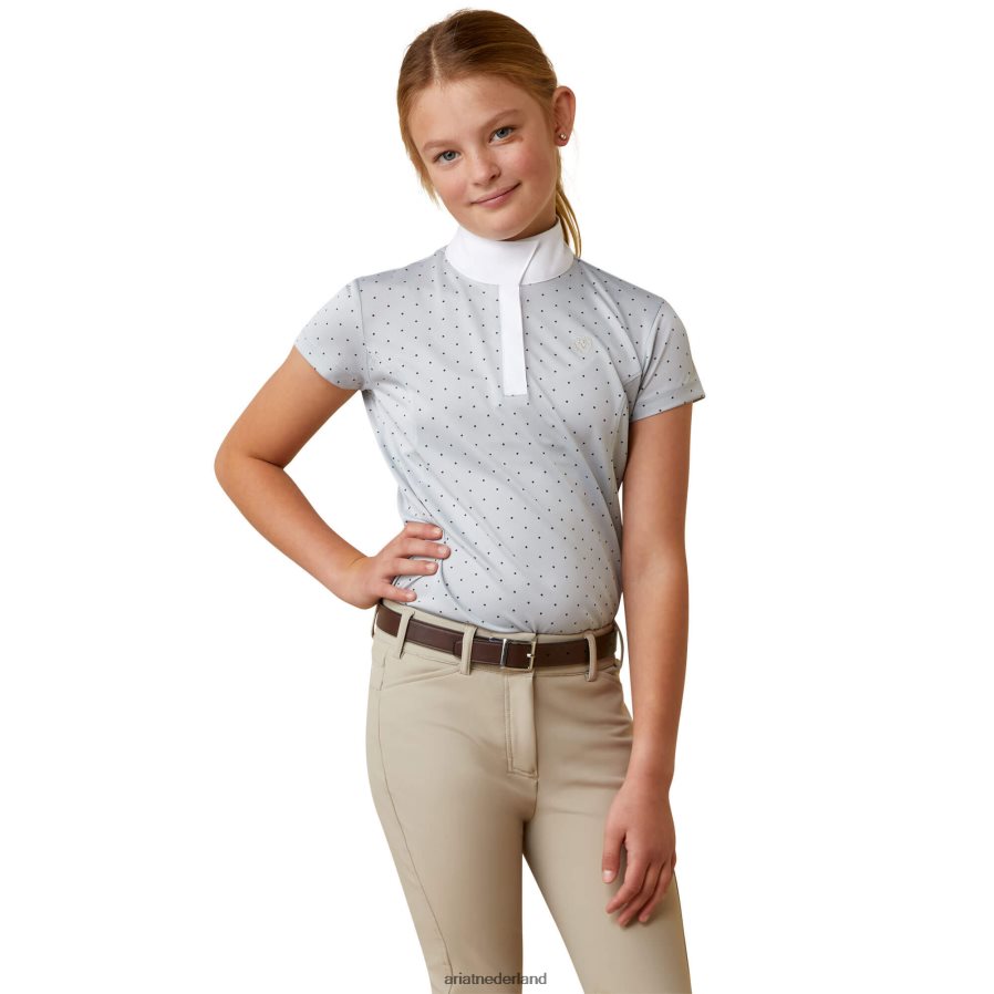 parelgrijze stip aptos showshirt Ariat kinderen kleding PJ26LN4040