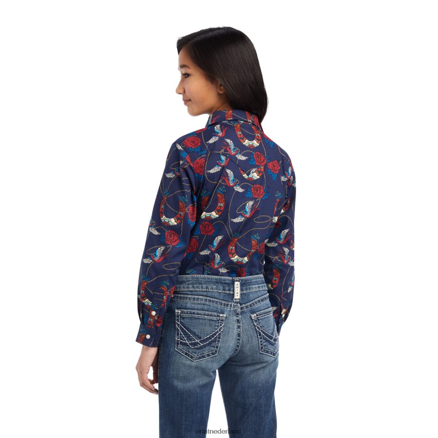 touwachtige rozenprint echt rozenshirt Ariat kinderen kleding PJ26LN4089