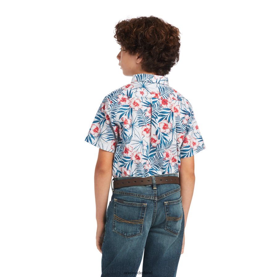 wit Fateh klassiek fit overhemd Ariat kinderen kleding PJ26LN4072