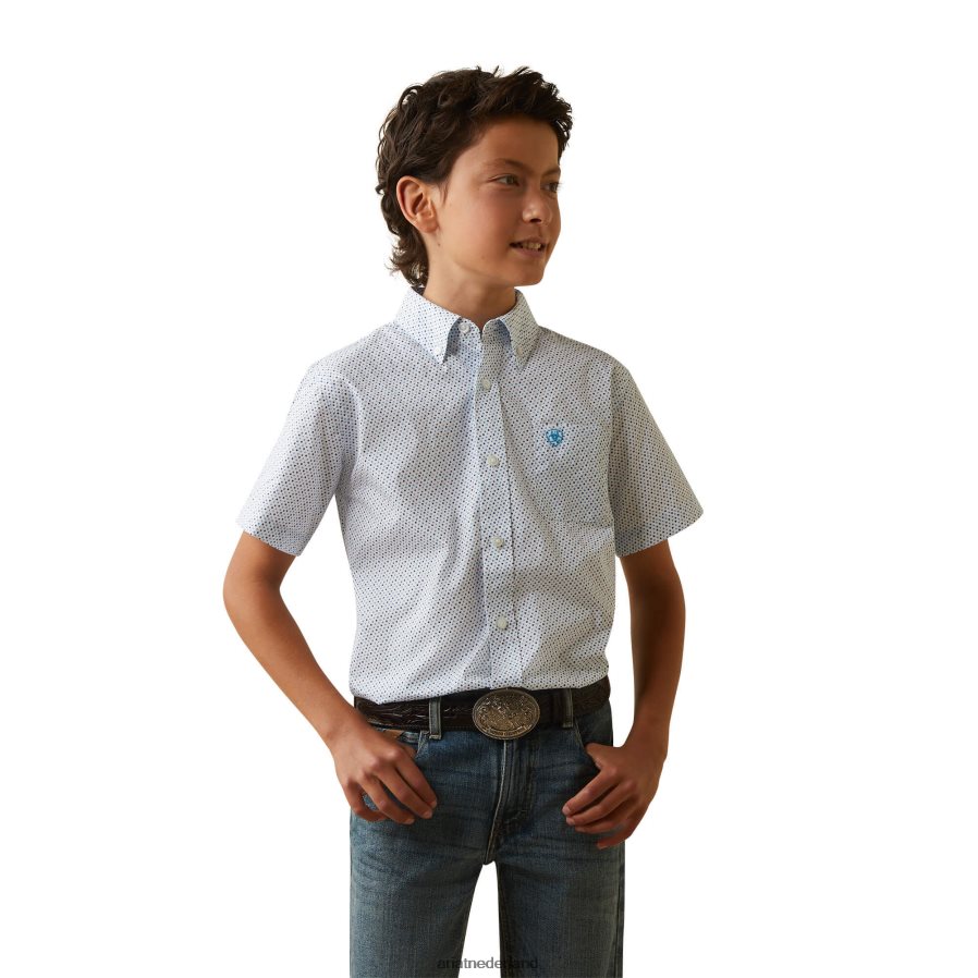 wit Luca klassiek fit overhemd Ariat kinderen kleding PJ26LN4073