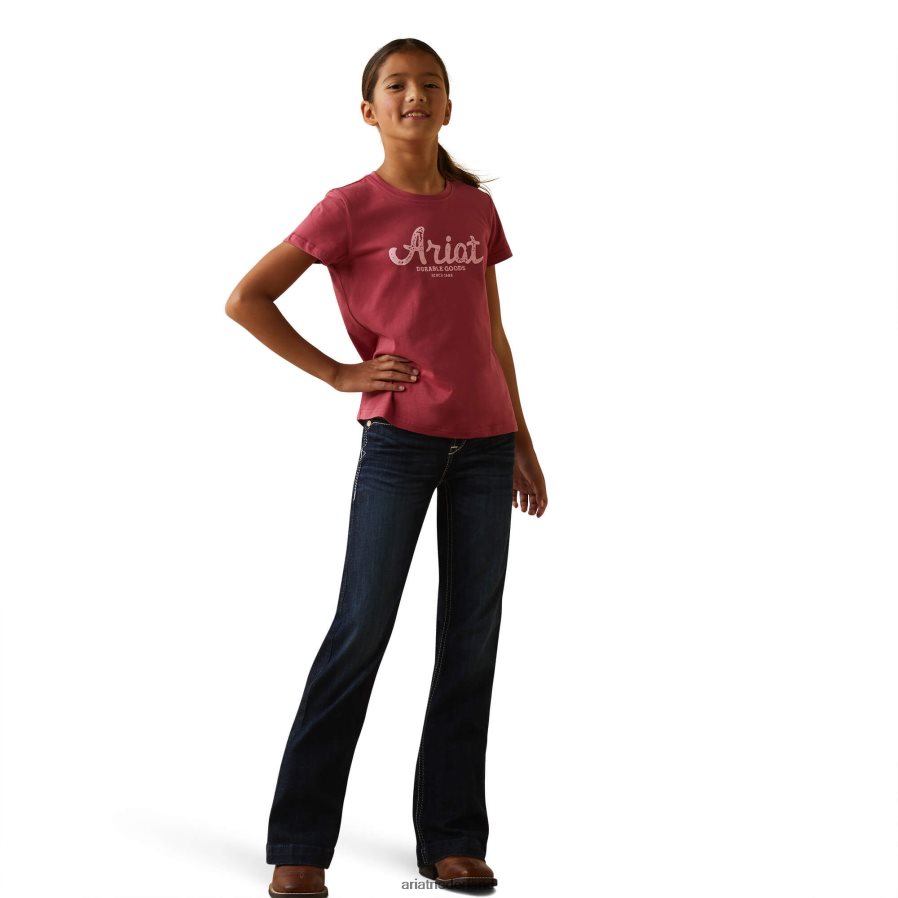 aarde rood duurzame goederen tee Ariat kinderen kleding PJ26LN4055