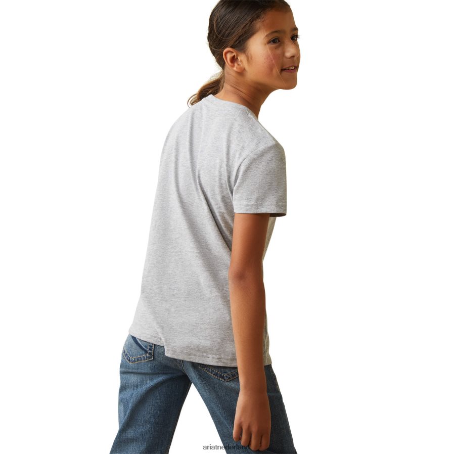 grijs gemêleerd hooglander roos Ariat kinderen kleding PJ26LN4007