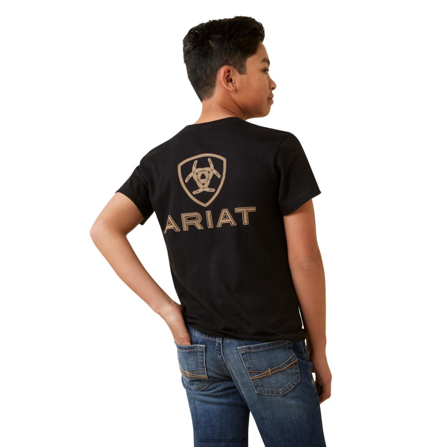 zwart T-shirt met schildsteek Ariat kinderen kleding PJ26LN4004