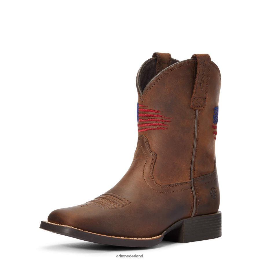 noodlijdend bruin Patriot ii westerse laars Ariat kinderen schoenen PJ26LN3868