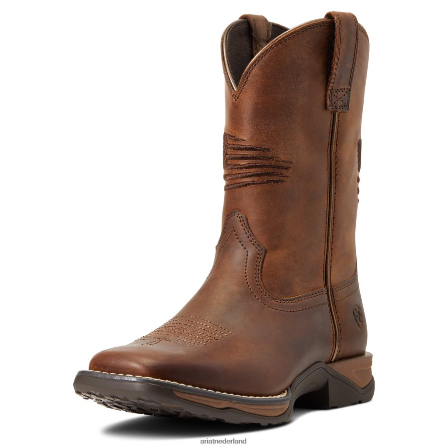 noodlijdend bruin volkslied patriot westernlaars Ariat kinderen schoenen PJ26LN3830