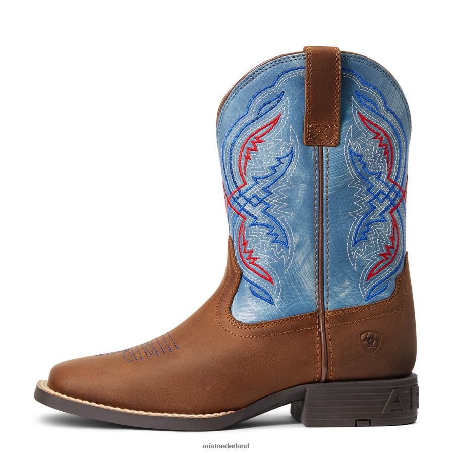 noodlijdend bruin westernlaars met dubbele kicker Ariat kinderen schoenen PJ26LN3926