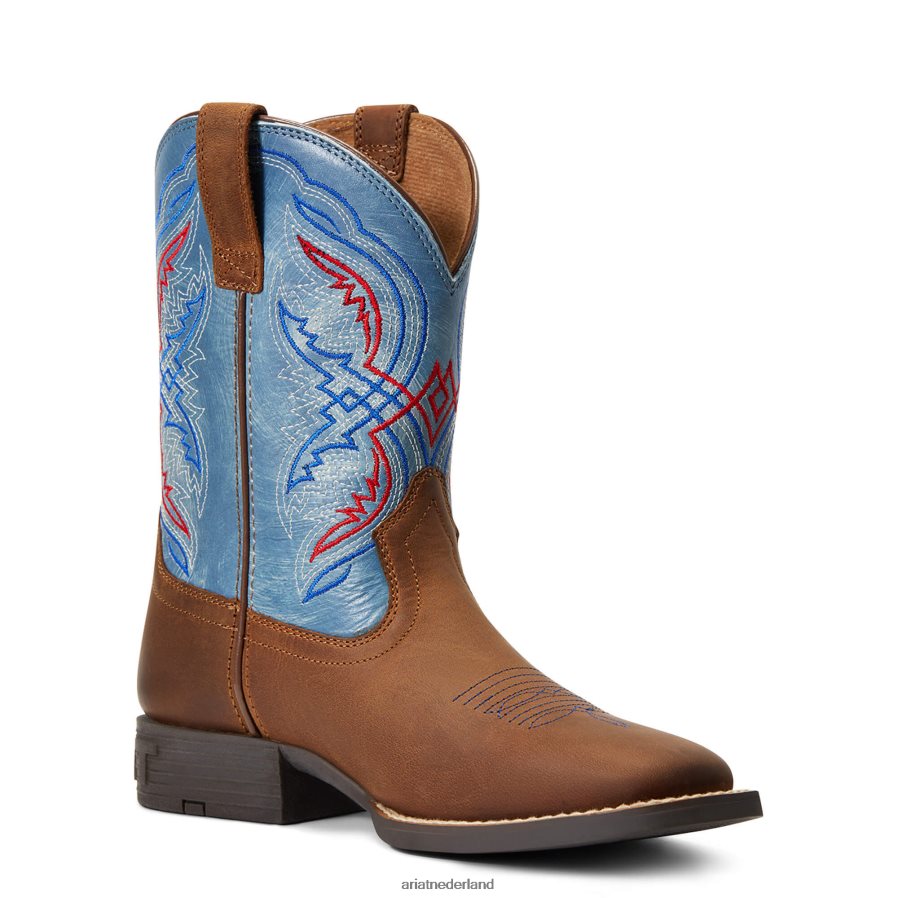 noodlijdend bruin westernlaars met dubbele kicker Ariat kinderen schoenen PJ26LN3926