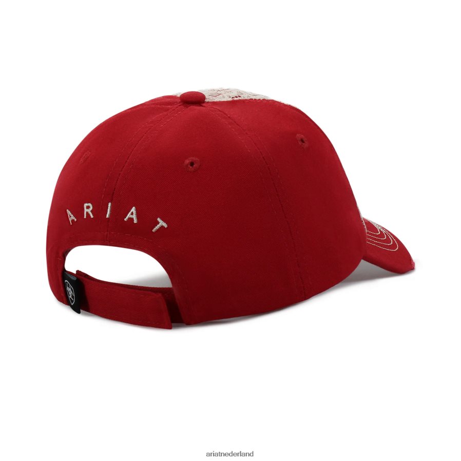 rood dop met middenschildlogo Ariat vrouwen accessoires PJ26LN3781