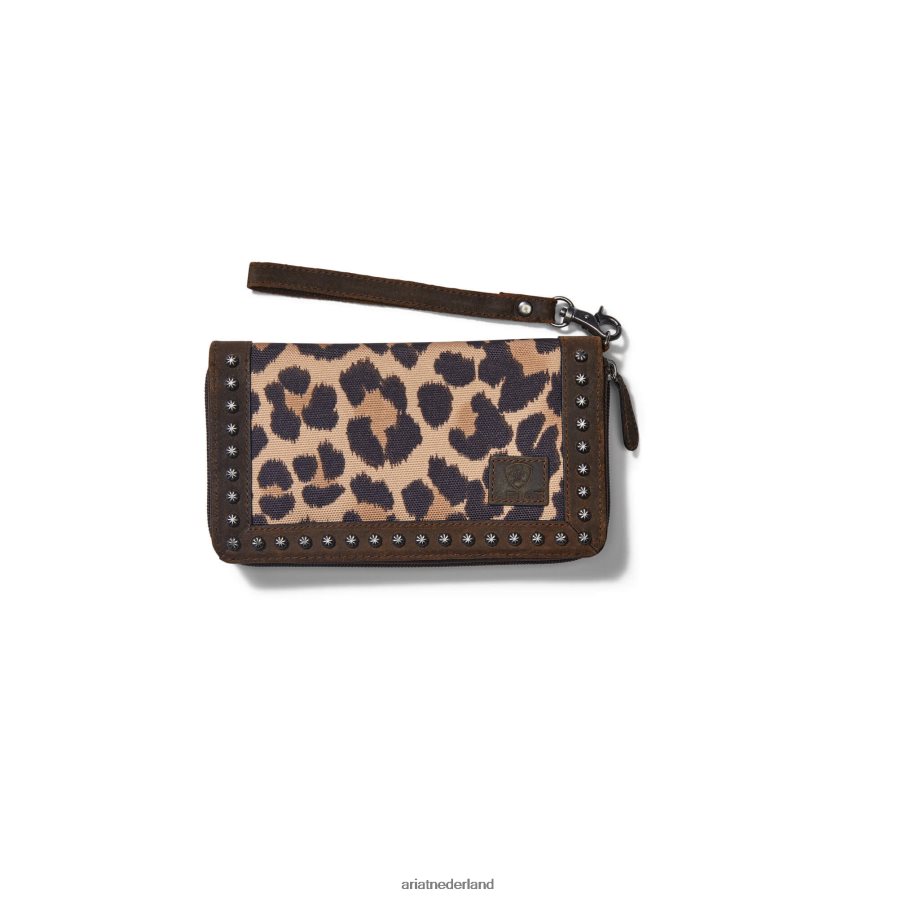bruin clutch portemonnee cheetah Ariat vrouwen accessoires PJ26LN3731