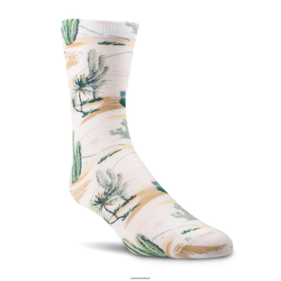 cactus/westerse toile arid landscape crew sokken, set van 2 paar Ariat vrouwen accessoires PJ26LN3809