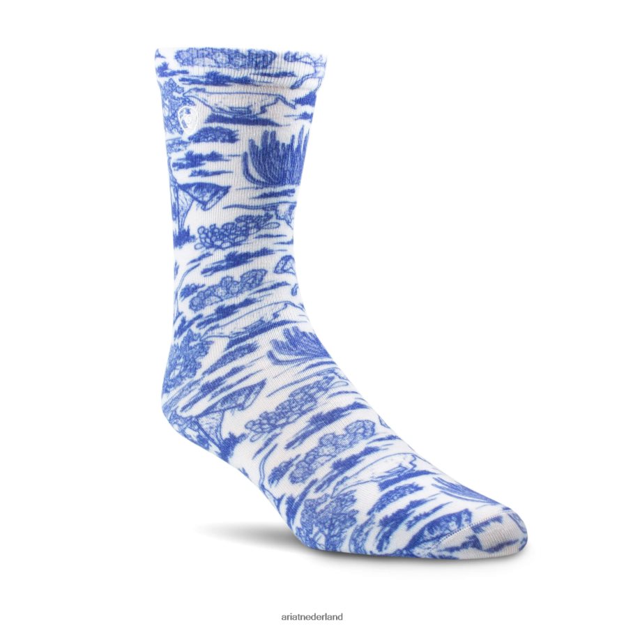 cactus/westerse toile arid landscape crew sokken, set van 2 paar Ariat vrouwen accessoires PJ26LN3809