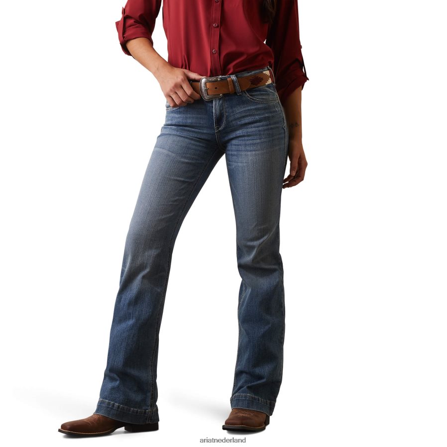 Alabama Angelina jeans met wijde pijpen en perfecte taille Ariat vrouwen bodems PJ26LN2547
