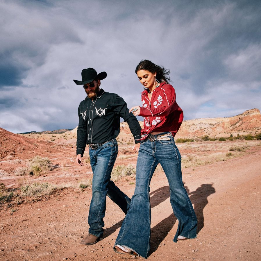 Arkansas echt. Zinnia extreem flare jeans met hoge taille Ariat vrouwen bodems PJ26LN2561