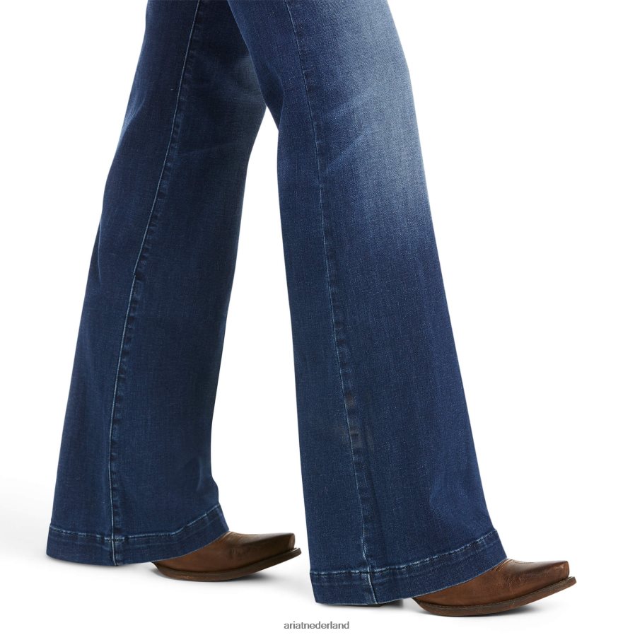 Joanna broek met middenhoge stretch Kelsea jeans met wijde pijpen Ariat vrouwen bodems PJ26LN2563