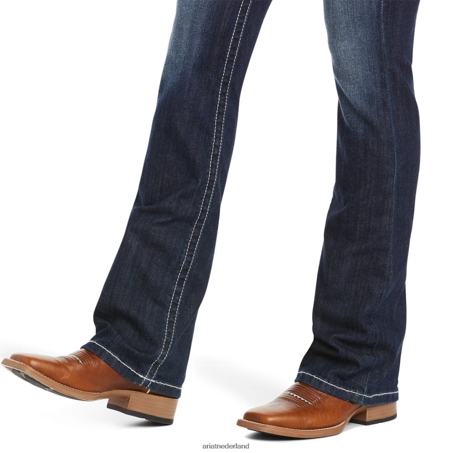 oever van het meer echt. lage taille stretch roze zweepsteek jeans met bootcut Ariat vrouwen bodems PJ26LN2531