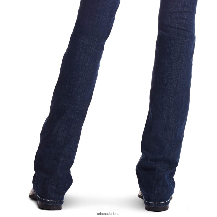 oever van het meer echt. lage taille stretch roze zweepsteek jeans met bootcut Ariat vrouwen bodems PJ26LN2531