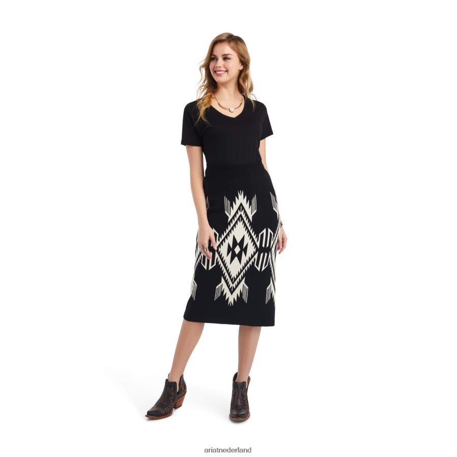 zwart/botercrème chimayo trui rok Ariat vrouwen bodems PJ26LN3300