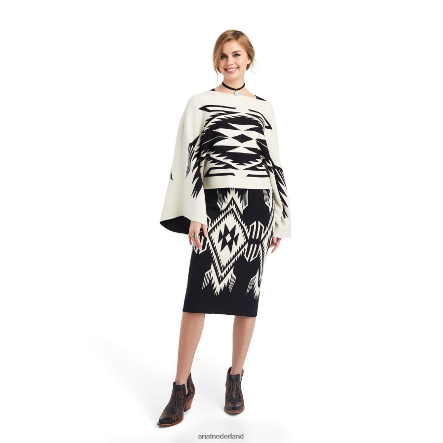 zwart/botercrème chimayo trui rok Ariat vrouwen bodems PJ26LN3300