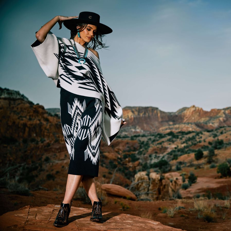 zwart/botercrème chimayo trui rok Ariat vrouwen bodems PJ26LN3300