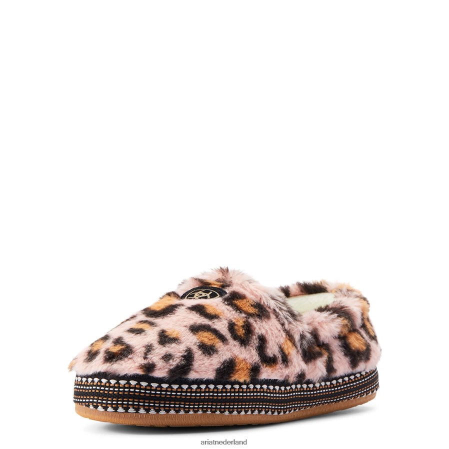 fuzzy roze luipaardprint lekker slofje Ariat vrouwen schoenen PJ26LN2493