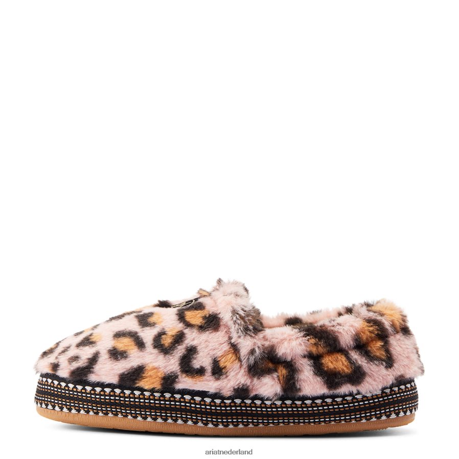 fuzzy roze luipaardprint lekker slofje Ariat vrouwen schoenen PJ26LN2493