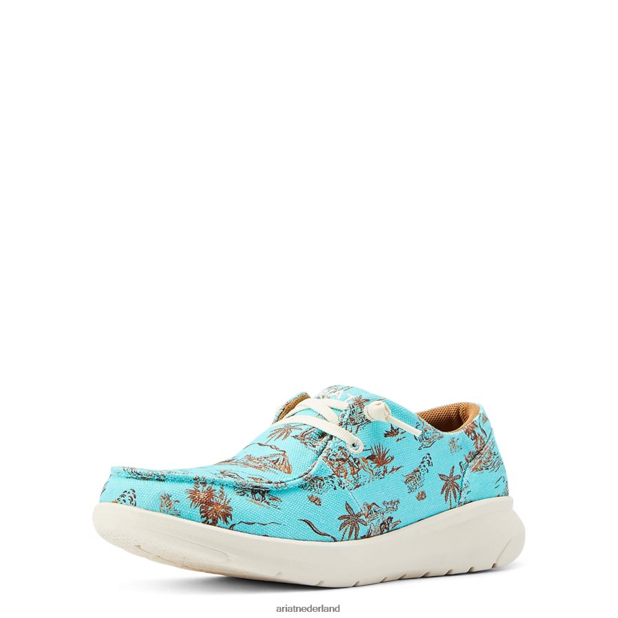 turquoise paniolo-print hilo westerse aloha Ariat vrouwen schoenen PJ26LN2460