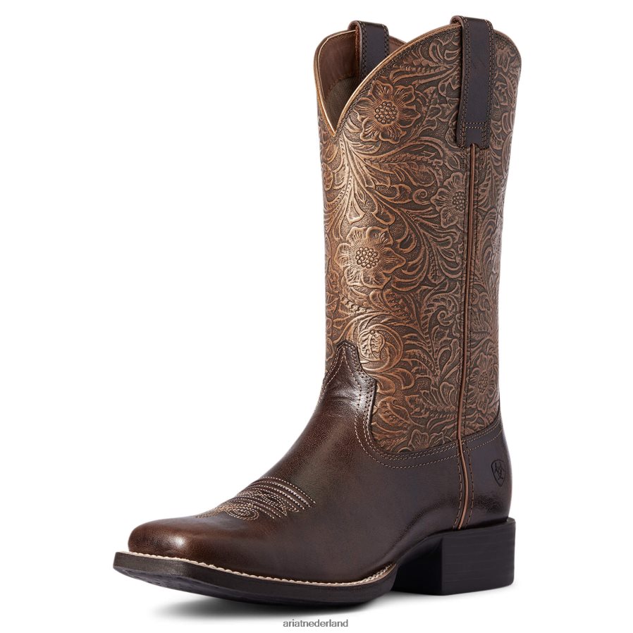 Arizona bruin Ronde westernlaars met brede vierkante neus Ariat vrouwen schoenen PJ26LN2070