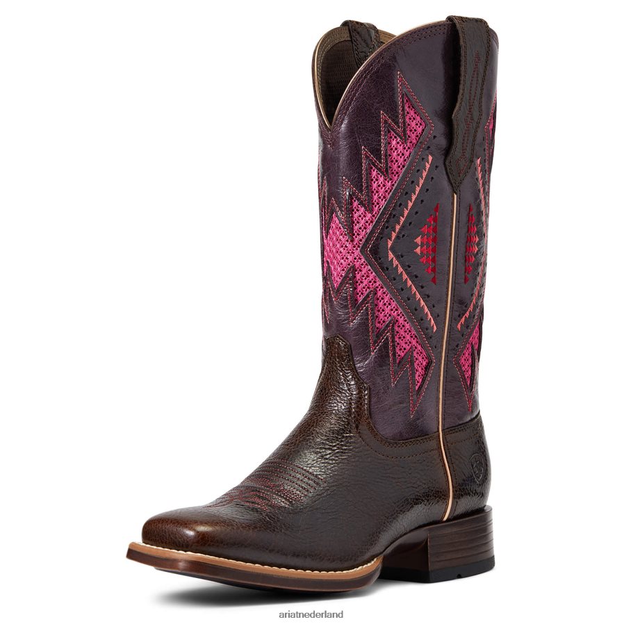 chocoladestukje sienna venttek 360 graden westernlaars Ariat vrouwen schoenen PJ26LN2239