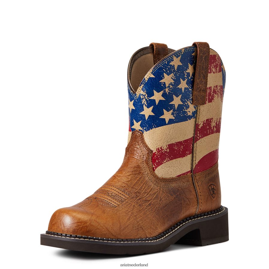 gecraqueleerde kurkuma fatbaby erfgoed patriot westernlaars Ariat vrouwen schoenen PJ26LN2263