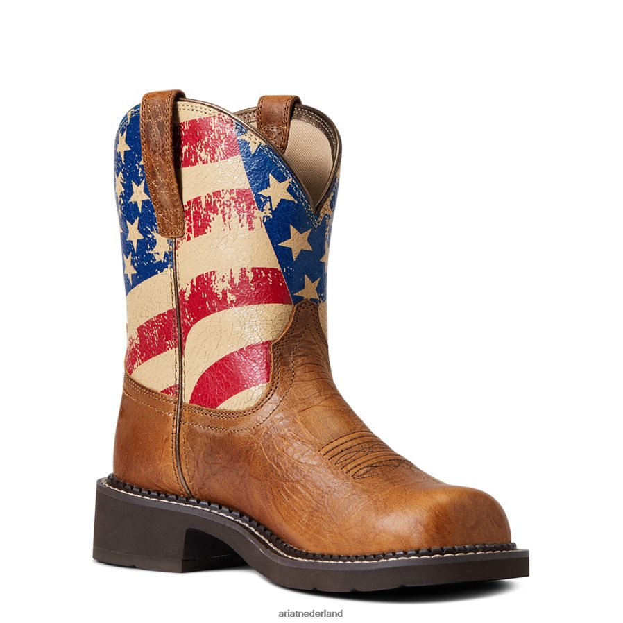 gecraqueleerde kurkuma fatbaby erfgoed patriot westernlaars Ariat vrouwen schoenen PJ26LN2263