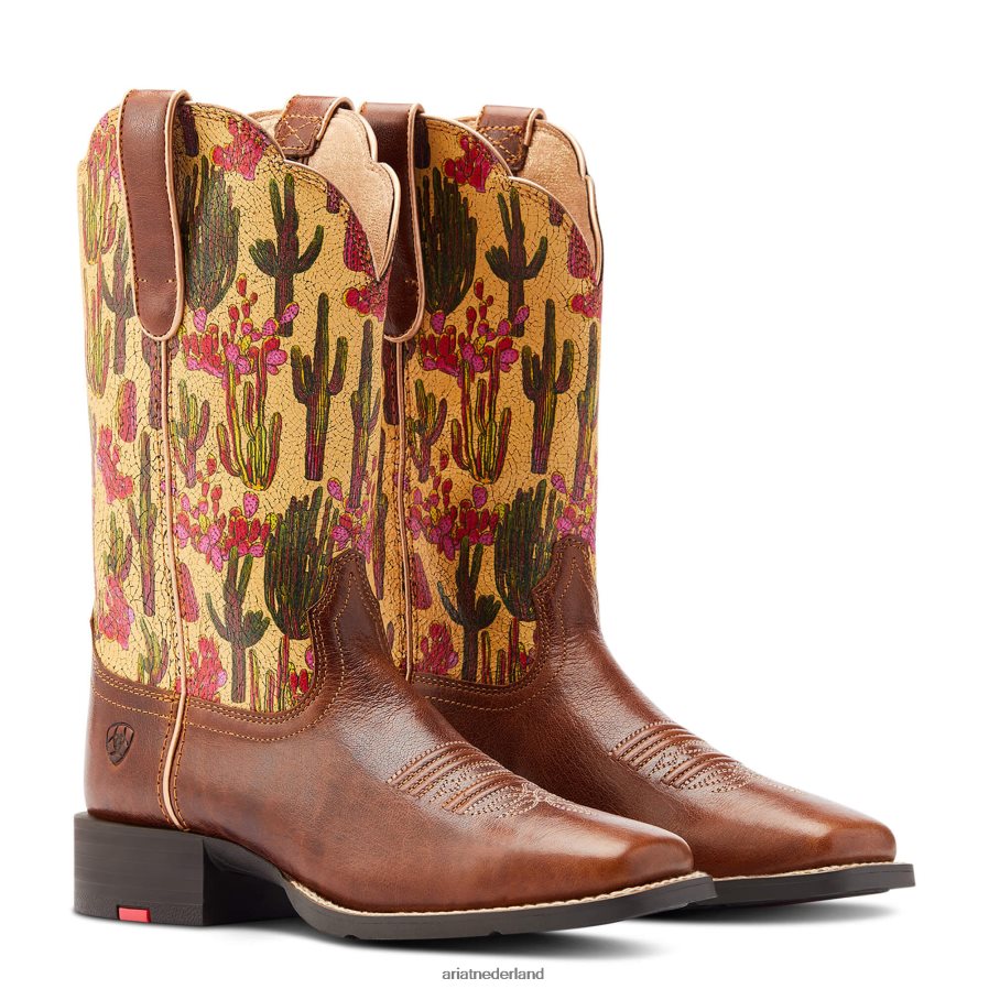 leeuwin Ronde westernlaars met brede vierkante neus Ariat vrouwen schoenen PJ26LN2281