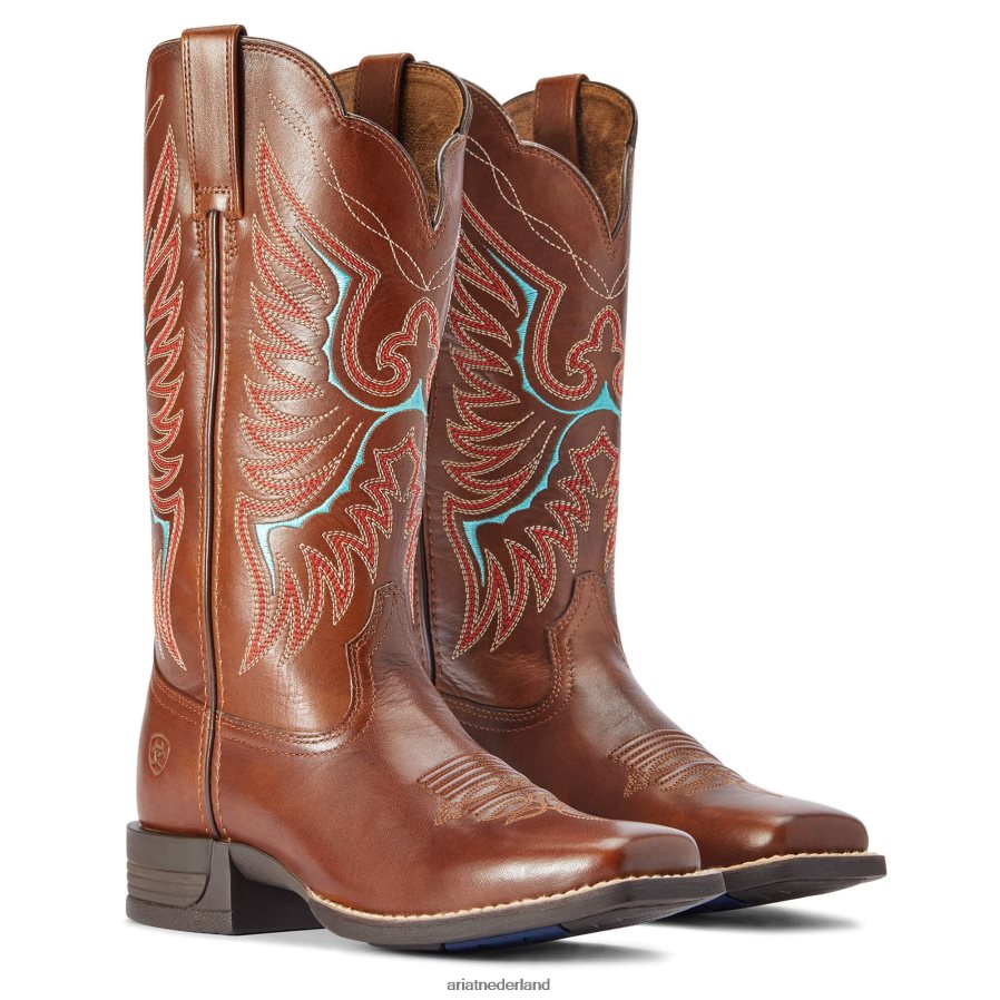 natuurlijk verweerd bruin rockdale westernlaars Ariat vrouwen schoenen PJ26LN2134