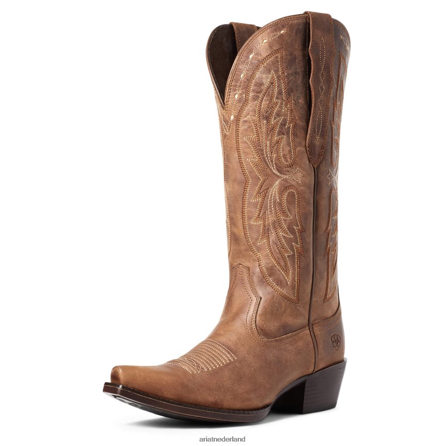 noodlijdend bruin Heritage x teen elastische westernlaars met brede kuit Ariat vrouwen schoenen PJ26LN2079