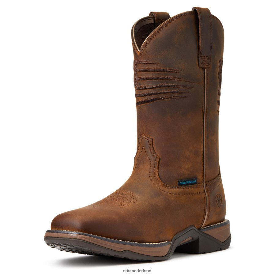 noodlijdend bruin anthem patriot waterdichte westernlaars Ariat vrouwen schoenen PJ26LN2114