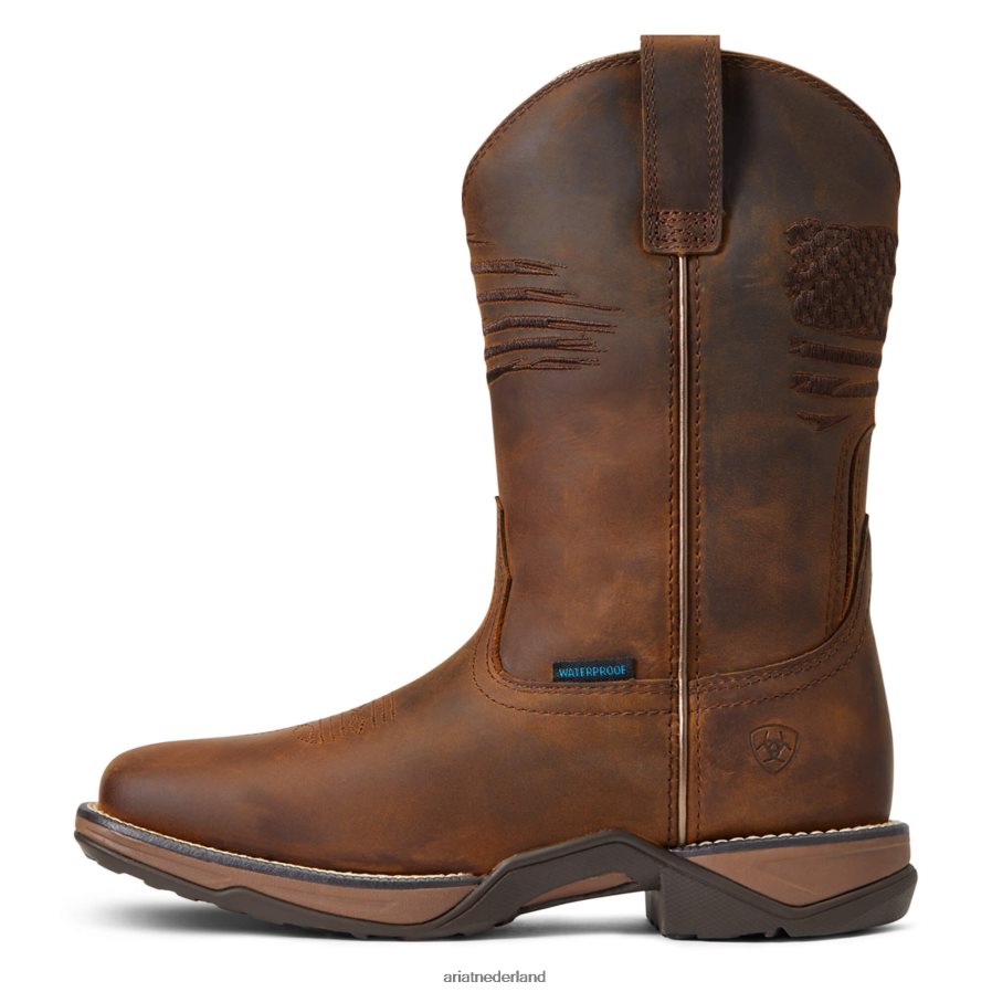 noodlijdend bruin anthem patriot waterdichte westernlaars Ariat vrouwen schoenen PJ26LN2114