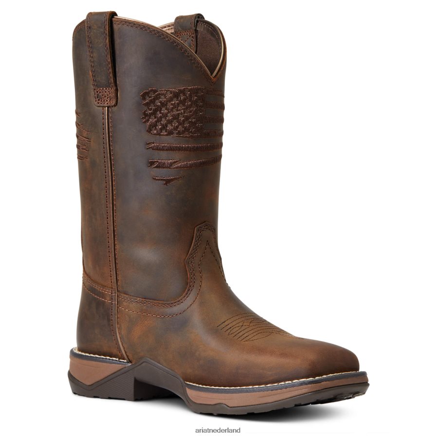 noodlijdend bruin volkslied patriot westernlaars Ariat vrouwen schoenen PJ26LN2170