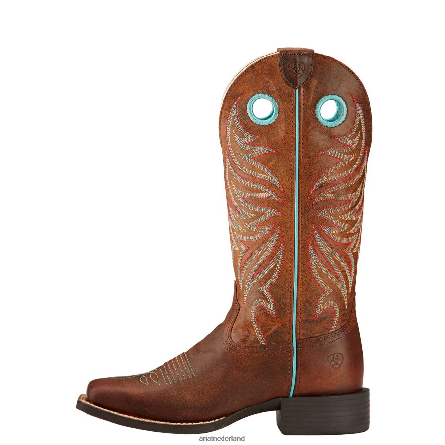 pittig bruin round-up ryder westernlaars Ariat vrouwen schoenen PJ26LN2190